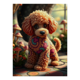 Fantasy Poedel Puppy Art Perfect Poster