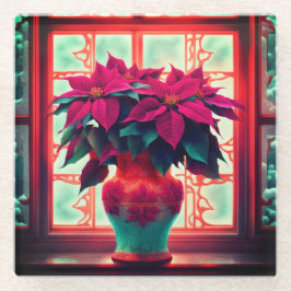 Fantasy Poinsettias Glazen Onderzetter