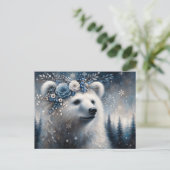 Fantasy Polar Beer Winter Wonderland Briefkaart (Staand voorkant)