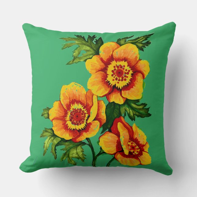 Fantasy Poppies Kussen (Voorkant)