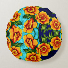 Fantasy Poppies Worpkussen Rond Kussen