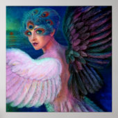Fantasy Poster Peacock Feather Lady Art Dark Angel (Voorkant)