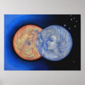 Fantasy Poster Sun Moon romantic God Goddess Art (Voorkant)