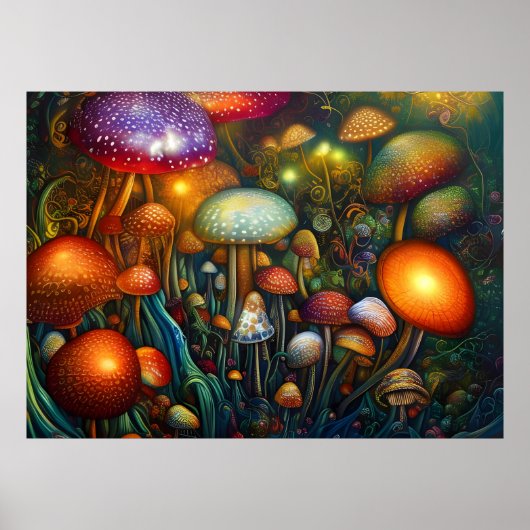 Fantasy Poster van paddenstoelen (Voorkant)