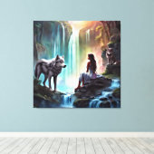 Fantasy- Premium omwikkeld canvas (glans) Afdruk (Insitu (Houten vloer))