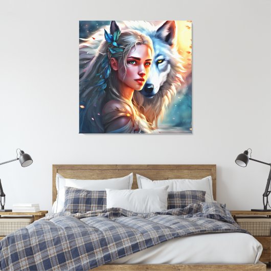 Fantasy- Premium omwikkeld canvas (glans) Afdruk (Insitu (Slaapkamer))
