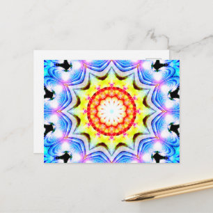 Fantasy Priest Mage Magical Vibrant Mandela Briefkaart