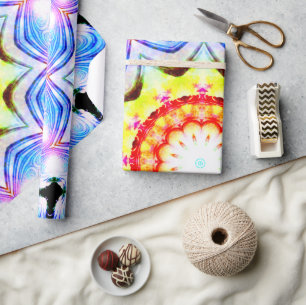 Fantasy Priest Mage Magical Vibrant Mandela Cadeaupapier