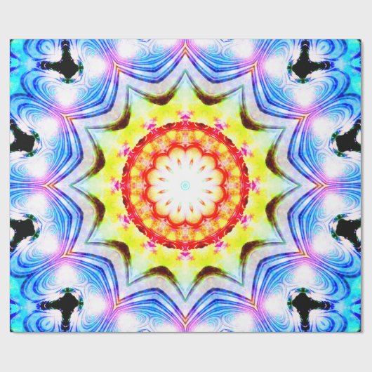 Fantasy Priest Mage Magical Vibrant Mandela Cadeaupapier (Vlak)