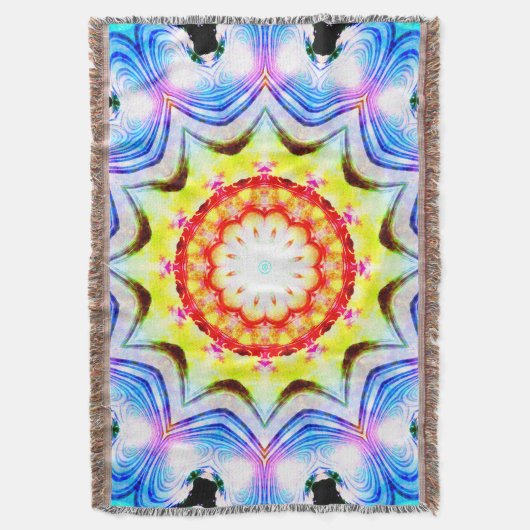 Fantasy Priest Mage Magical Vibrant Mandela Deken (Voorkant Verticaal)