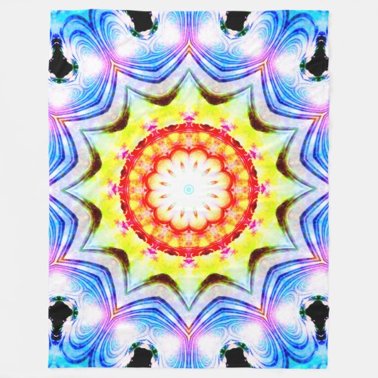 Fantasy Priest Mage Magical Vibrant Mandela Fleece Deken (Voorkant)