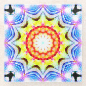 Fantasy Priest Mage Magical Vibrant Mandela Glazen Onderzetter (Voorkant)