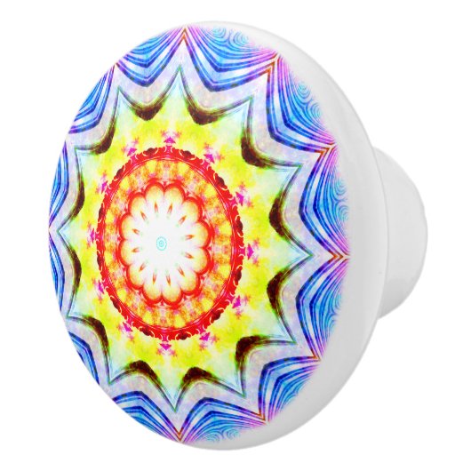 Fantasy Priest Mage Magical Vibrant Mandela Keramische Knop (Rechts)