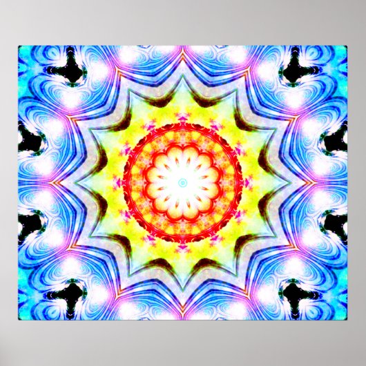 Fantasy Priest Mage Magical Vibrant Mandela Poster (Voorkant)