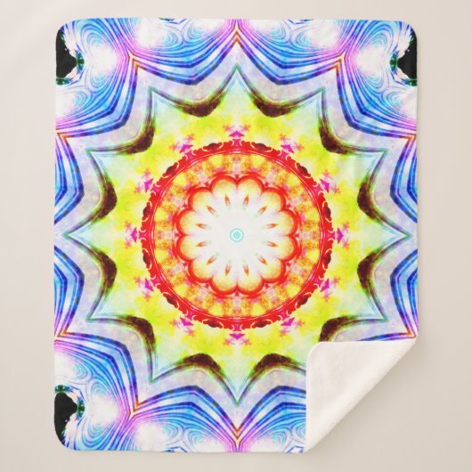 Fantasy Priest Mage Magical Vibrant Mandela Sherpa Deken (Voorkant)