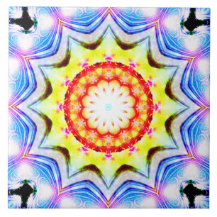 Fantasy Priest Mage Magical Vibrant Mandela Tegeltje