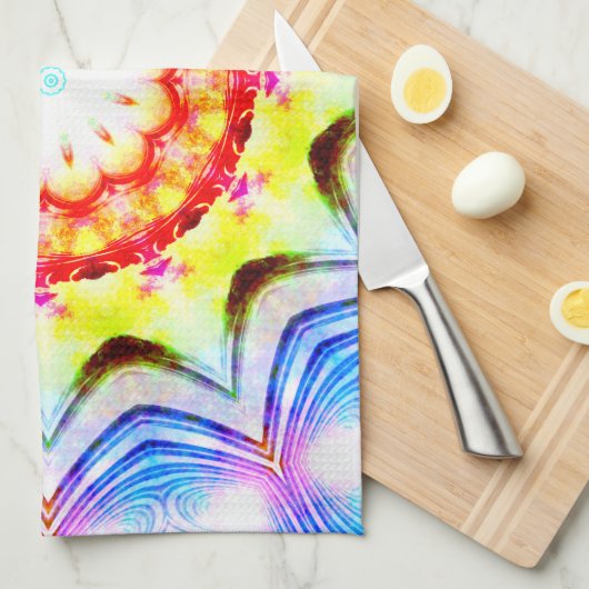 Fantasy Priest Mage Magical Vibrant Mandela Theedoek (Quarter Fold)