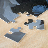 Fantasy Princess met blauwe Rozen en vurige halo Legpuzzel (Zijkant)