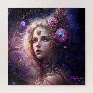 Fantasy Princess Purple Flowers Legpuzzel