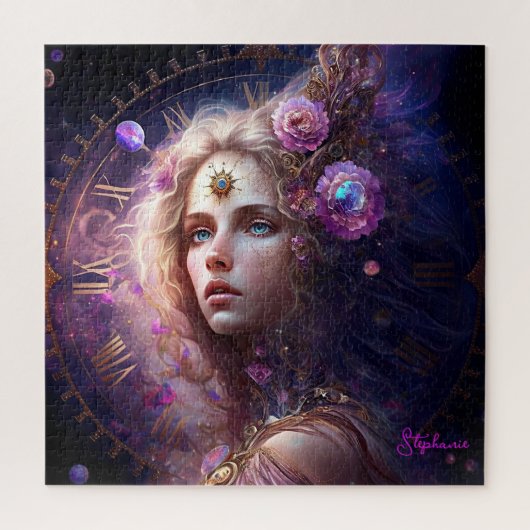 Fantasy Princess Purple Flowers Legpuzzel (Verticaal)