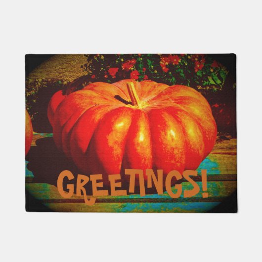 Fantasy Pumpkin Greetings op een Deurmat (Voorkant)