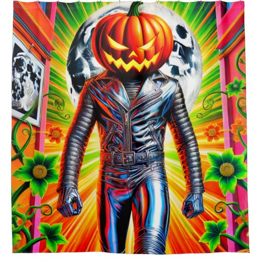 Fantasy Pumpkin Man Douchegordijn (Voorkant)