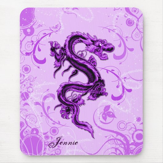 Fantasy Purple Dragon Mouse Pad Muismat (Voorkant)