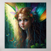 Fantasy Rainbow Fairy Girl Poster (Voorkant)