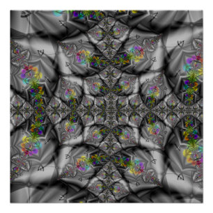 Fantasy   Rainbow Fractal Art Perfect Poster