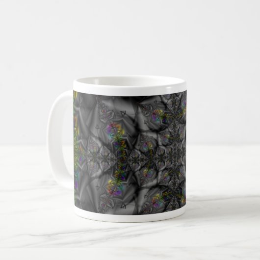 Fantasy | Rainbow Fractal Art Wrap Koffiemok (Voorkant links)