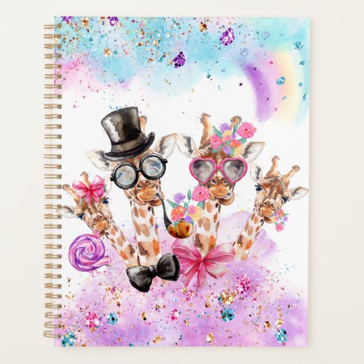 Fantasy Rainbow-Giraffe in het Snoep Clouds Planner (Voorkant)