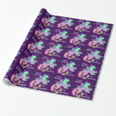 Fantasy Rainbow Unicorn - Gepersonaliseerd Cadeaupapier (Uitgerold)