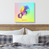 Fantasy Rainbow Unicorn - Gepersonaliseerd Canvas Afdruk (Insitu (Slaapkamer))