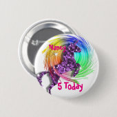 Fantasy Rainbow Unicorn Persoonlijke Leeftijd Ronde Button 5,7 Cm (Voorkant /achterkant)