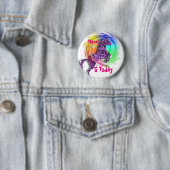 Fantasy Rainbow Unicorn Persoonlijke Leeftijd Ronde Button 5,7 Cm (In situ)