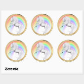 Fantasy Rainbow Unicorn Ronde Sticker (Vel)