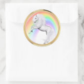 Fantasy Rainbow Unicorn Ronde Sticker (Tas)