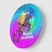 Fantasy Rainbow Unicorn, speciaal gepersonaliseer Grote Klok (Hoek)