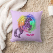 Fantasy Rainbow Unicorn, speciaal gepersonaliseer Kussen (Deken)