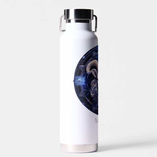 Fantasy Ram Zodiac Symbool Celestial Galaxy Ram Ra Waterfles (Voorkant)