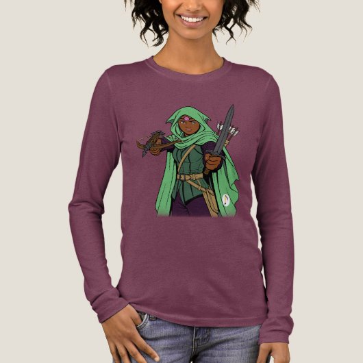 Fantasy Ranger – Groene gehelmde avonturier kunst Tri-Blend Shirt (Voorkant)
