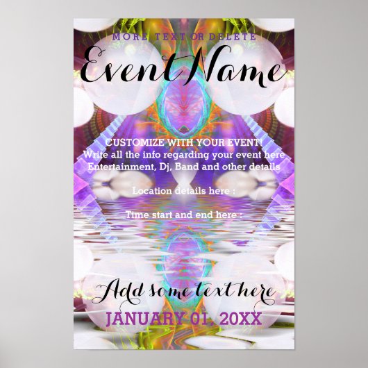 Fantasy Rave Evenement Aanpasbare Poster Sjabloon  (Voorkant)