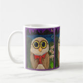 Fantasy Reader Owl Book Folk Art Koffiemok (Links)