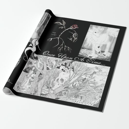 Fantasy Realm en Fairytale Calligrafie Art Cadeaupapier (Uitgerold)