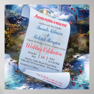 Fantasy Realms of Magic Scenery design Poster