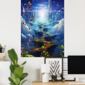Fantasy Realms of Magic Scenery design Poster (Thuiskantoor)