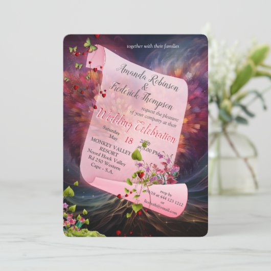 Fantasy Realms of Magic Scenery design Uitnodiging (Staand voorkant)