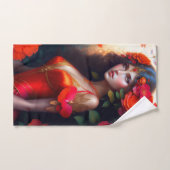 Fantasy Red Fairy Red Flowers Bad Handdoek (Handdoek)