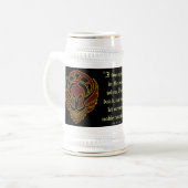 Fantasy Red Greek Warrior's Spartan Stein Bierpul (Voorkant links)