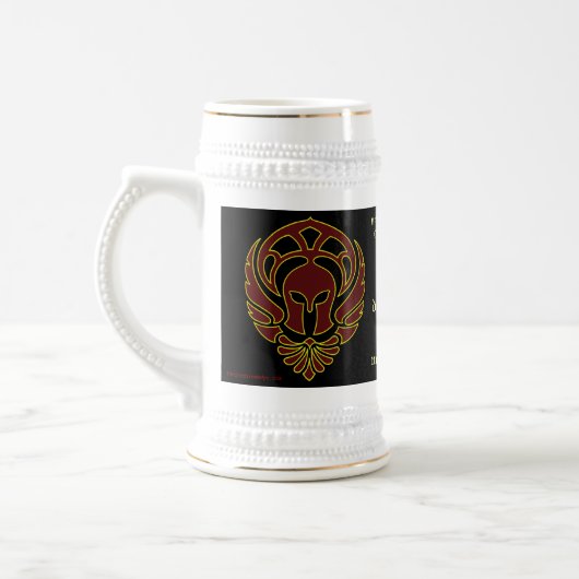 Fantasy Red Greek Warrior's Spartan Stein Bierpul (Links)